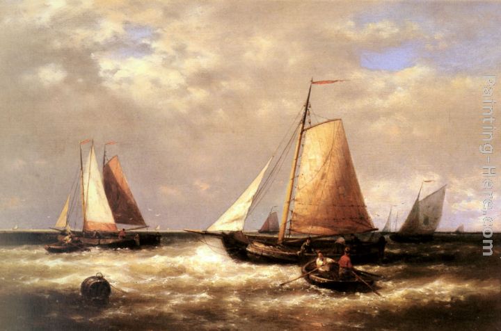 Return of the Fishing Fleet painting - Abraham Hulk Snr Return of the Fishing Fleet art painting